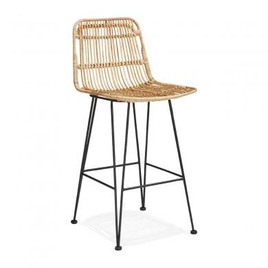 Tabouret De Bar Liano Mini Naturel Noir KO_BS02790NABL BS02790NABL Tabouret De Bar Liano Mini Naturel Noir BS02790NABL