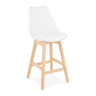 Tabouret De Bar Scandinave April Mini Blanc Naturel  BS01920WHNA