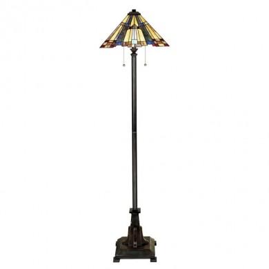 Lampadaire Tiffany Inglenook 2x60W Bronze noir QUOIZEL qzinglenookfl