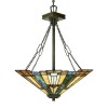 Suspension Tiffany Inglenook 3x100W Bronze noir QUOIZEL qzinglenookpb