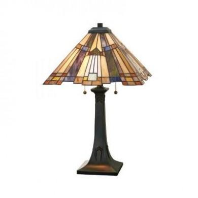 Lampe Tiffany Inglenook Bronze 2x60W E27 QUOIZEL QZ-INGLENOOK-TL