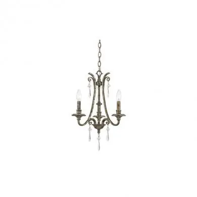Lustre Kendra 3x60W Argent ELS_qzkendra3 qzkendra3 Lustre Kendra 3x60W Argent QUOIZEL qzkendra3