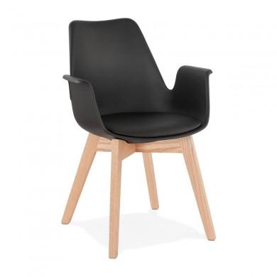 Fauteuil Alcapone Noir Naturel  AC02720BLNA