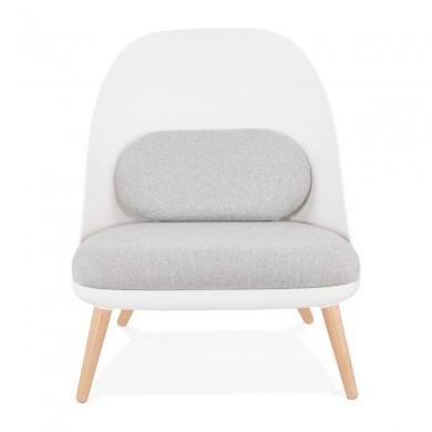 Fauteuil Crapaud Kajol Blanc Gris clair  AC02440WHLG