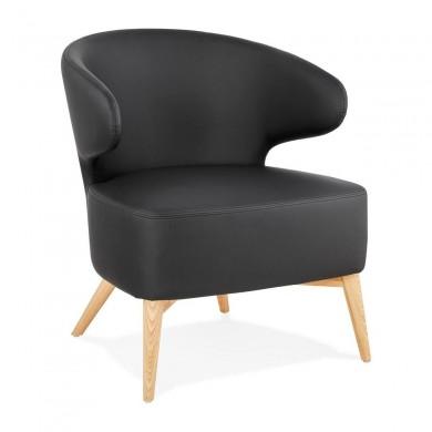 Fauteuil Crapaud Michel Noir Naturel  AC02260BLNA