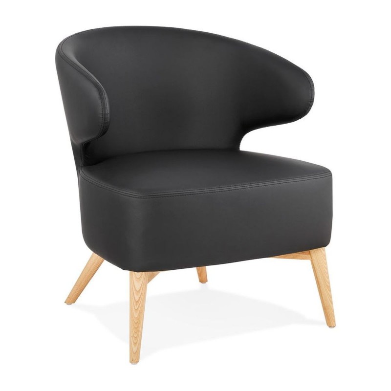 Fauteuil Crapaud Michel Noir Naturel  AC02260BLNA