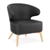 Fauteuil Crapaud Michel Noir Naturel  AC02260BLNA