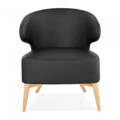 Fauteuil Crapaud Michel Noir Naturel  AC02260BLNA