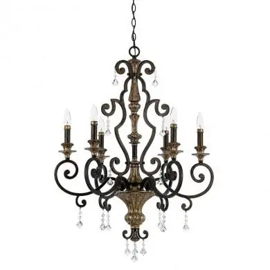 Lustre Marquette 71,1cm 6x60W Fer forgé et Or ELS_qzmarquette6a qzmarquette6a Lustre Marquette 71,1cm 6x60W Fer forgé et Or QUOIZEL qzmarquette6a