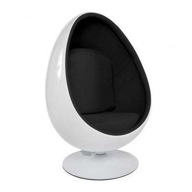 Fauteuil Uovo Blanc Noir  AC00510WHBL