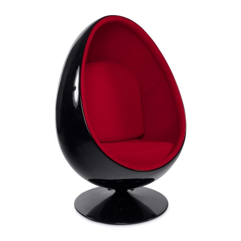 Fauteuil Uovo Noir Rouge  AC00110BLRE