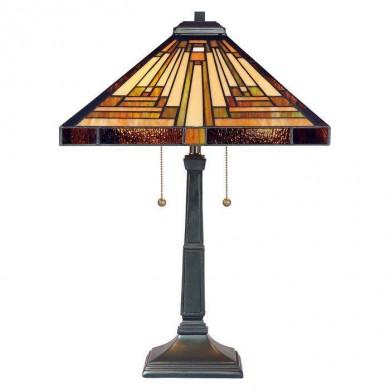 Lampe Tiffany en Bronze 2x60W E27 QUOIZEL QZ-STEPHEN-TL