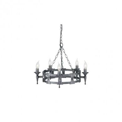 Lustre Saxon 5x60W Noir argenté ELSTEAD LIGHTING sax5blksil