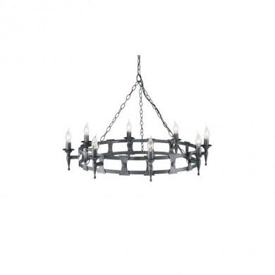 Lustre Saxon 8x60W Noir argenté ELSTEAD LIGHTING sax8blksil