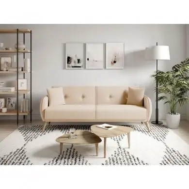 Canapé droit Bonny Beige  BONNYTBEIBOC