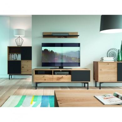 Etagère murale Bz2 Noir Bois SA_ABBYETA102 ABBYETA102 Etagère murale Bz2 Noir Bois ABBYETA102