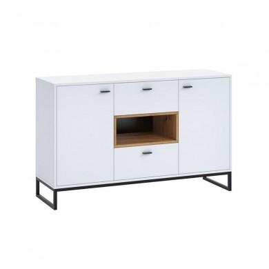 Buffet Olie Blanc Bois 2 portes et 2 tiroirs SA_OLIEBUFBC OLIEBUFBC Buffet Olie Blanc Bois 2 portes et 2 tiroirs OLIEBUFBC