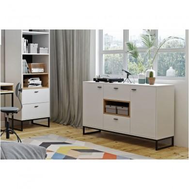 Buffet Olie Blanc Bois 2 portes et 2 tiroirs SA_OLIEBUFBC OLIEBUFBC Buffet Olie Blanc Bois 2 portes et 2 tiroirs OLIEBUFBC