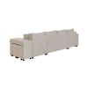 Canapé panoramique L200 U Plus Beige Niche à droite avec 2 poufs  L200UPLUSTBEID