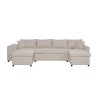 Canapé panoramique L200 U Plus Beige Niche à gauche avec 2 poufs  L200UPLUSTBEIG