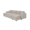 Canapé panoramique L200 U Plus Beige Niche à gauche avec 2 poufs  L200UPLUSTBEIG