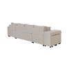 Canapé panoramique L200 U Plus Beige Niche à gauche avec 2 poufs  L200UPLUSTBEIG