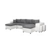 Canapé panoramique L200 U Plus Gris Blanc Niche à droite avec 2 poufs  L200UPLUSPUBLMFGRD