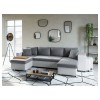 Canapé panoramique L200 U Plus Gris Blanc Niche à droite avec 2 poufs  L200UPLUSPUBLMFGRD