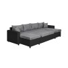 Canapé panoramique L200 U Plus Gris Noir Niche à droite avec 2 poufs  L200UPLUSPUNRMFGRD