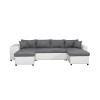 Canapé panoramique L200 U Plus Gris Blanc Niche à gauche avec 2 poufs  L200UPLUSPUBLMFGRG