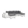 Canapé panoramique L200 U Plus Gris Blanc Niche à gauche avec 2 poufs  L200UPLUSPUBLMFGRG