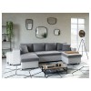 Canapé panoramique L200 U Plus Gris Blanc Niche à gauche avec 2 poufs  L200UPLUSPUBLMFGRG