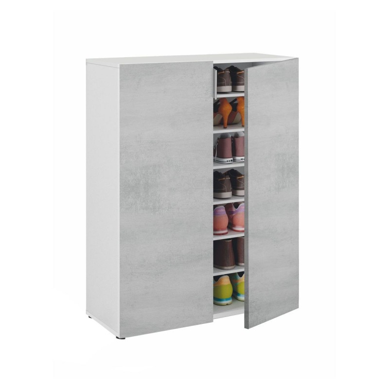 Meuble à chaussures Fochau Blanc Béton Boutica Design
