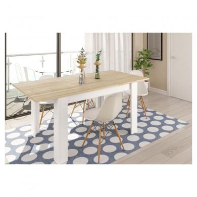 Table à manger Fotab Blanc Chêne 140/190cm  FOTABF4586A