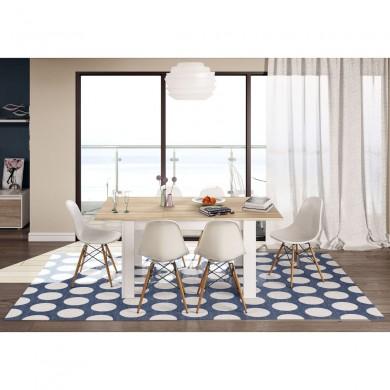 Table à manger Fotab Blanc Chêne 140/190cm  FOTABF4586A