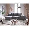 Canapé d'angle réversible Maria Plus Gris Niche à droite avec 2 poufs  L200PLUSMFGRD