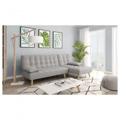 Canapé d'angle réversible Jonas Gris Clair  JONASANGLECVGRC