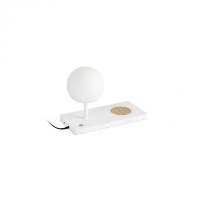 Lampe Bois Blanc Scandinave Niko 7W LED USB FAR_01025 1025 Lampe Bois Blanc Scandinave Niko 7W LED USB FARO 1025
