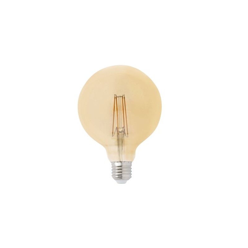 Ampoule LED à filament globe 8cm ambrée 4W E27