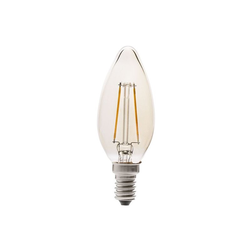 Ampoule Chandelle Filament Led ambre E14 2W 2200K FARO 17427