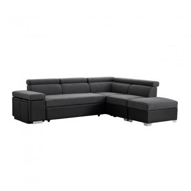 Canapé d'angle Sofia Gris Noir Droit avec 2 poufs SA_SOFIAPUNRTGRFAD SOFIAPUNRTGRFAD Canapé d'angle Sofia Gris Noir Droit avec 2 poufs SOFIAPUNRTGRFAD