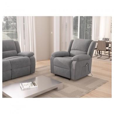 Fauteuil de relaxation 9121Ee Gris électrique avec releveur en microfibre  9121EELMFGR1