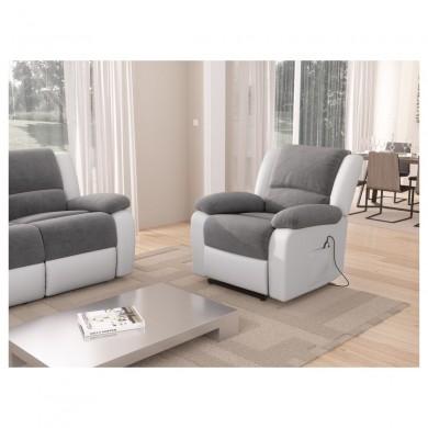 Fauteuil de relaxation 9121Ee Gris Blanc  9121EELPUBLMFGR1