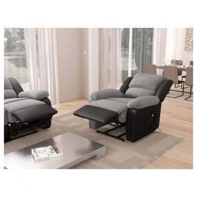 Fauteuil de relaxation 9121Ee Gris Noir  9121EELPUNOMFGR1