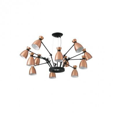 Suspension Araignée Retro Cuivre 12 Lampes E14 20W FARO 20047