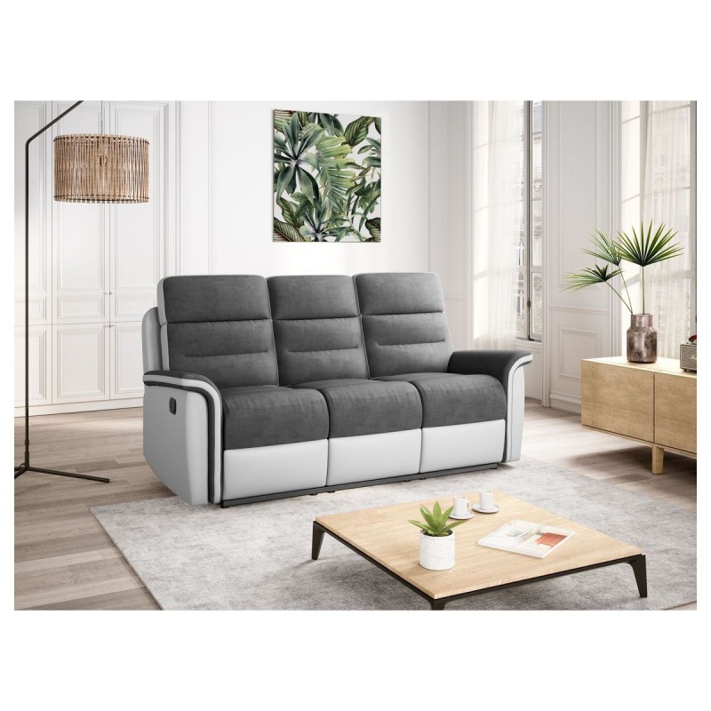 Canapé de relaxation 9222 Gris Blanc 191cm  9222MFGRPUBL3