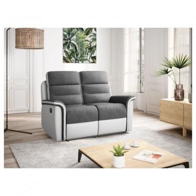 Canapé de relaxation 9222 Gris Blanc 140cm  9222MFGRPUBL2