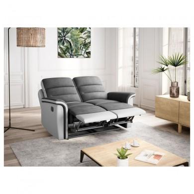 Canapé de relaxation 9222 Gris Blanc 140cm  9222MFGRPUBL2