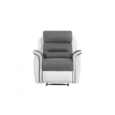 Fauteuil de relaxation 9222 Gris Blanc Manuel  9222MFGRPUBL1