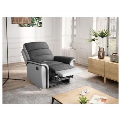 Fauteuil de relaxation 9222 Gris Blanc Manuel  9222MFGRPUBL1